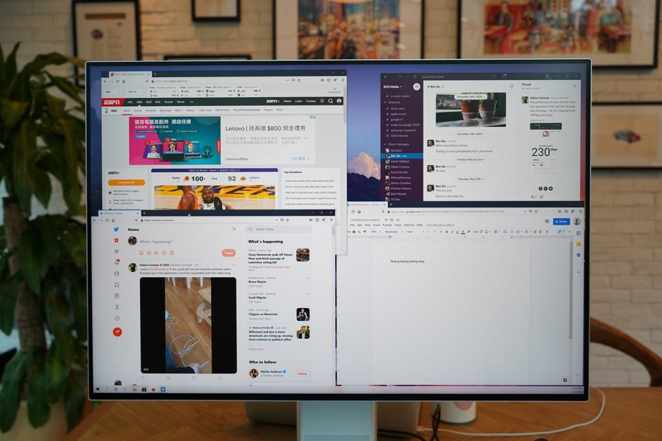 The 28-inch 3:2 aspect ratio shows more content.
