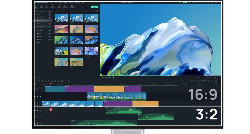 A render by Huawei showing the extra vertical space a 3:2 aspect ratio brings over a traditional 16:9 aspect ratio.