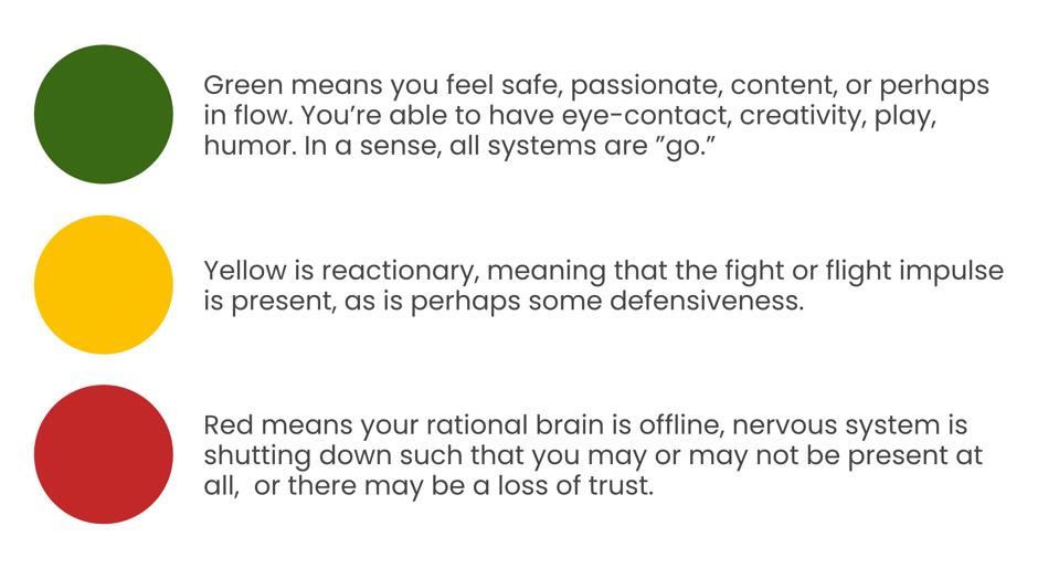 Daily check-in tool that uses ‘red/yellow/green’ to describe emotional states.