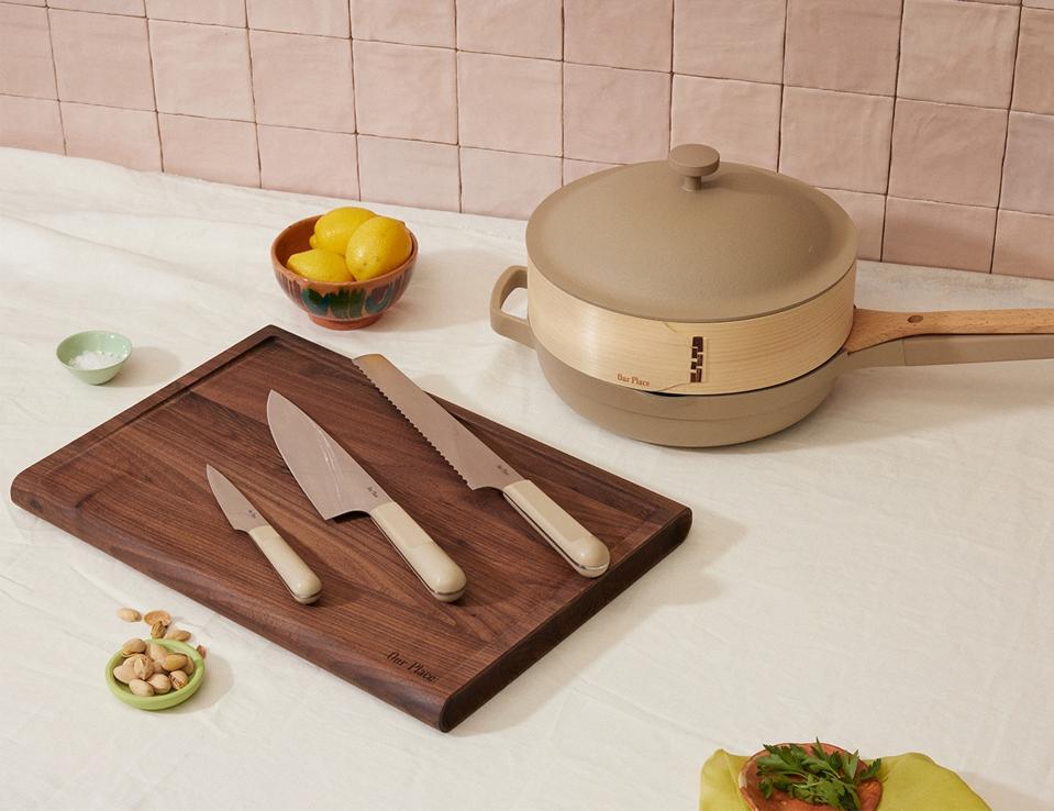 Our Place-knives-cuttingboard