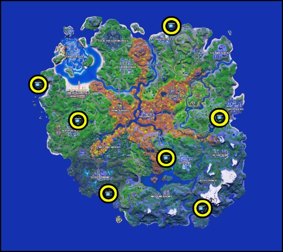 Where To Destroy 5 Spooky Tv Sets In Fortnite Battle Royale Destroy A Tv Fortnite Destroy A Tv Fortnite Where To Destroy 5 Spooky Tv Sets In Fortnite Battle Royale