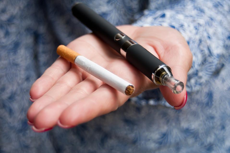 hand of woman with e-cigarette