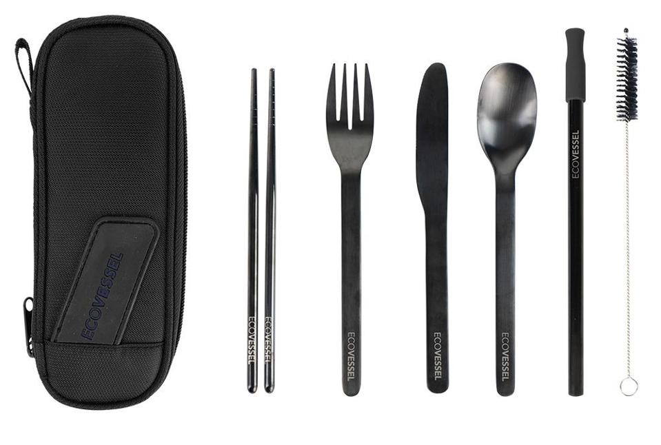 EcoVessel WanderWare 6-Piece Reusable Stainless Steel Utensil Set