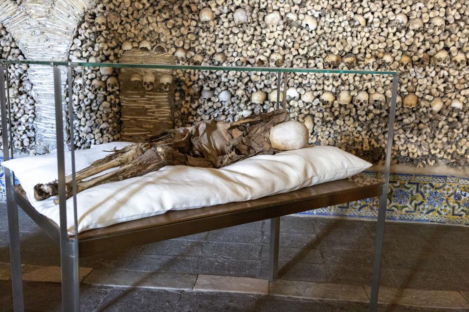 The Chapel of Bones, Capela dos Ossos, city of Evora, Alto Alentejo, Portugal