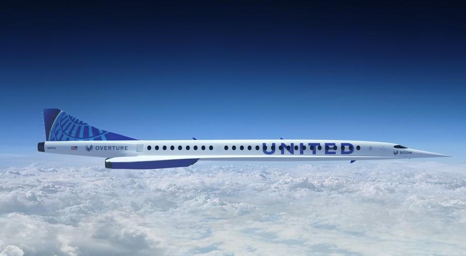 Image of an Overture supersonic airliner.