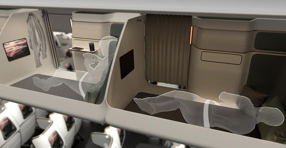 Double decker sleeping arrangements from Toyota for the Crystal Cabin Awards