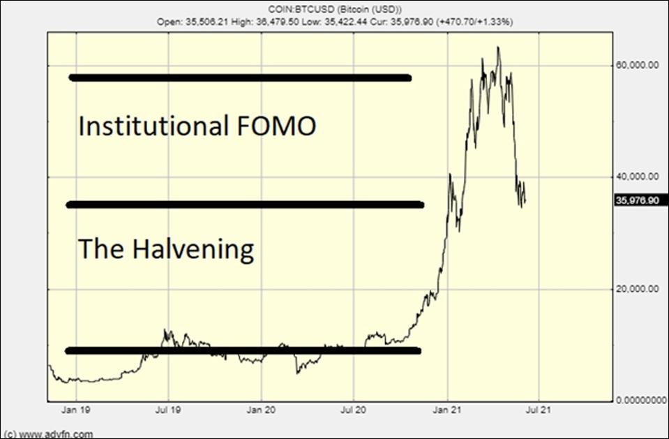 The tw-year bitcoin chart shows insitutional FOMO
