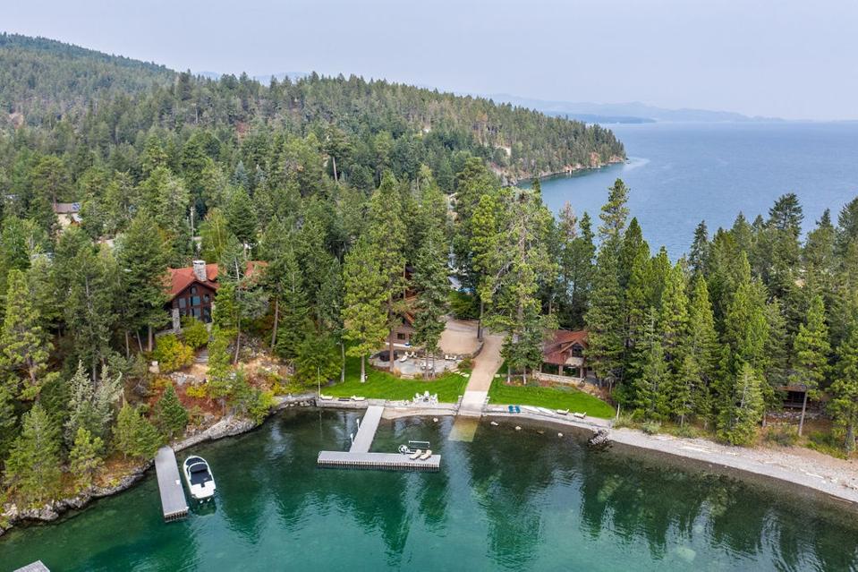 aerial view of montana home 1028 Angel Point Road 1034 Angel Point Lakeside, MT, USA