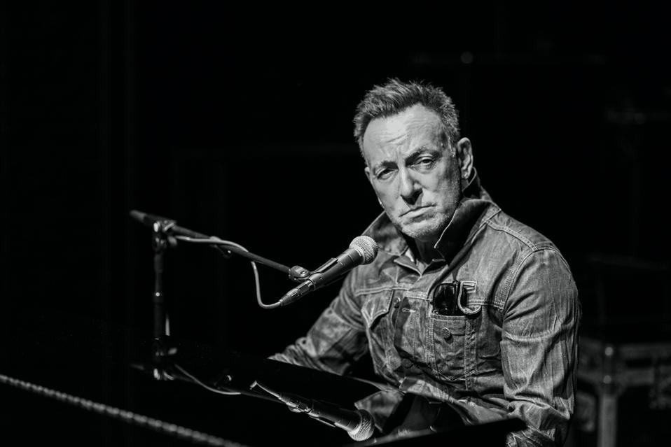 Bruce Springsteen performing his Broadway show.