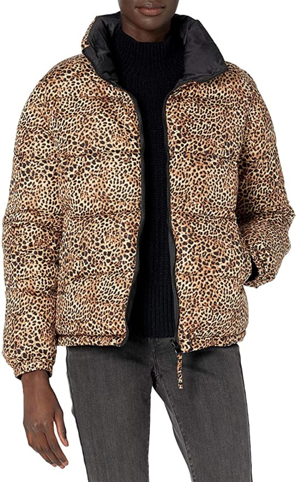 30 Early Prime Day Deals On Women’s Fashion -BB DAKOTA Women's Cool Kitten Reversible Puffer Coat, Leopard