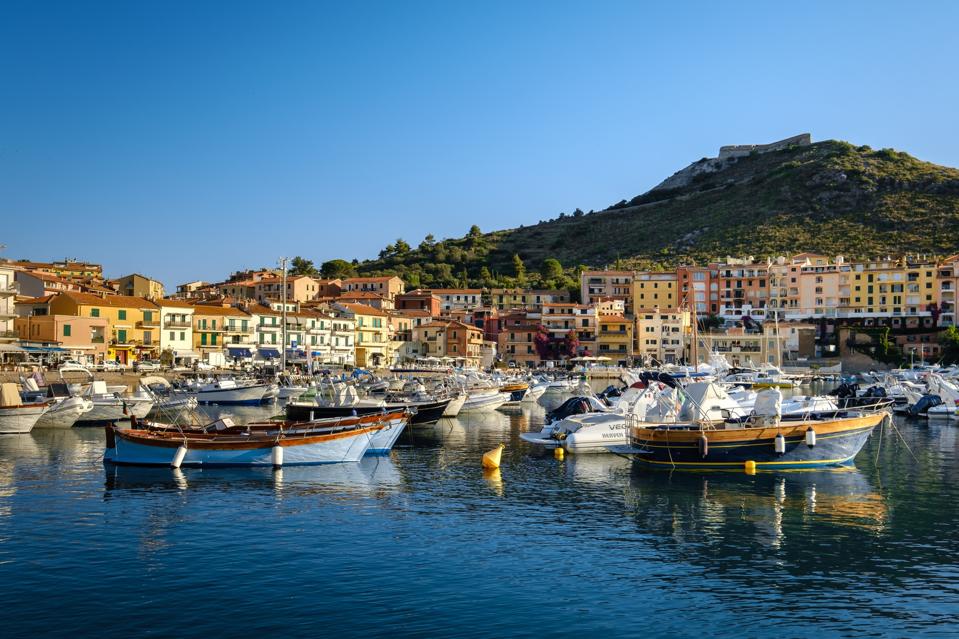 View of Porto Ercole town in Tuscany, Italy
