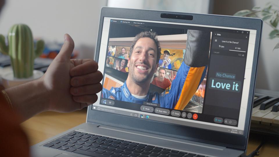 McLaren driver Daniel Riccardio on WebEx
