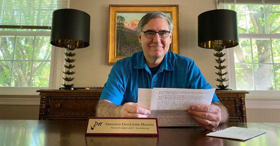 David John Marotta Honored In Dear Holmes Mystery - Vimarsana News