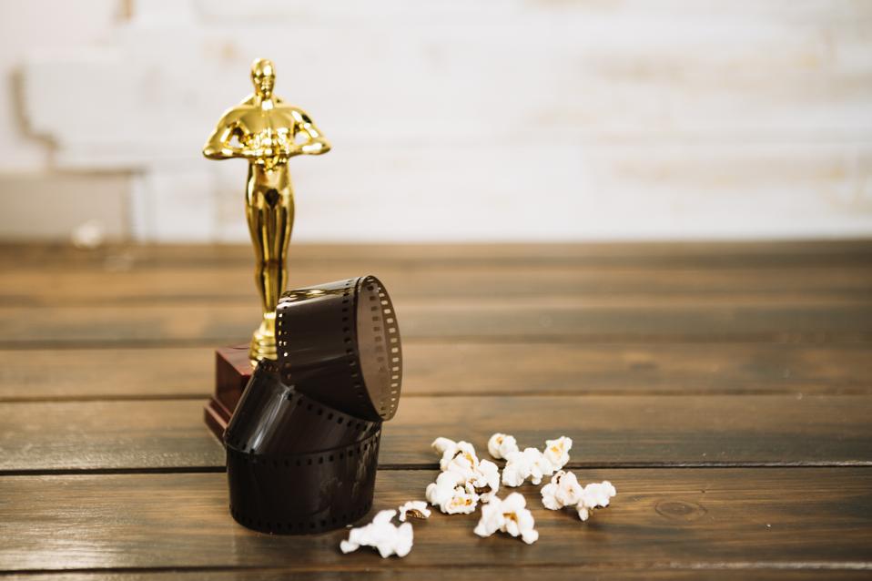 oscar statuette film popcorn . High quality and resolution beautiful photo concept