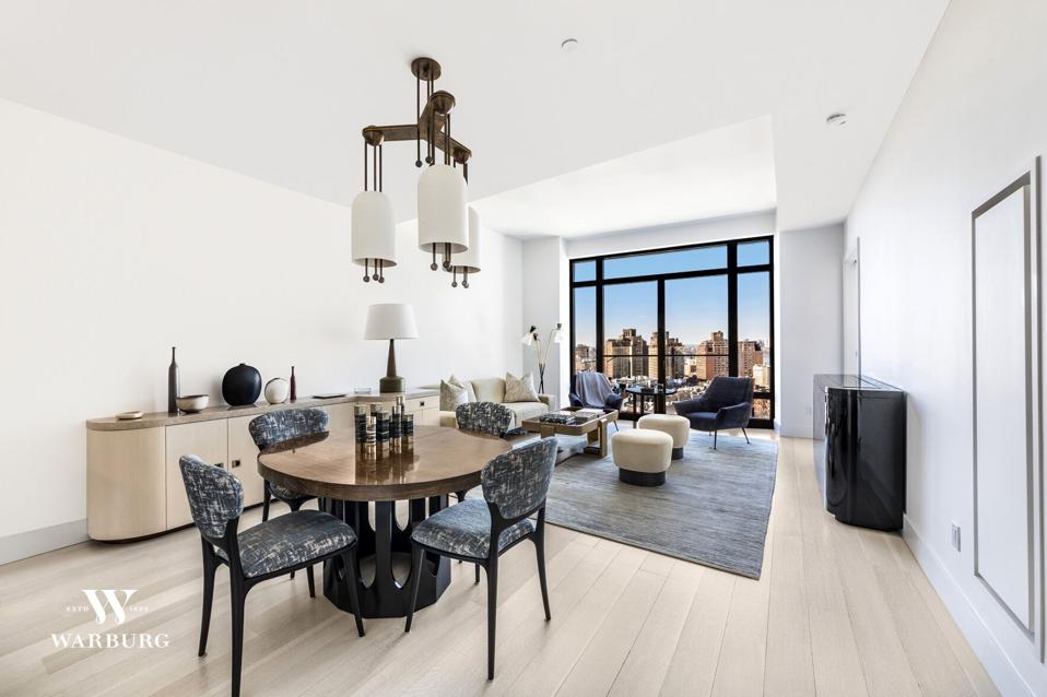 living room inside west village condo at 155 West 11th Street new york city manhattan