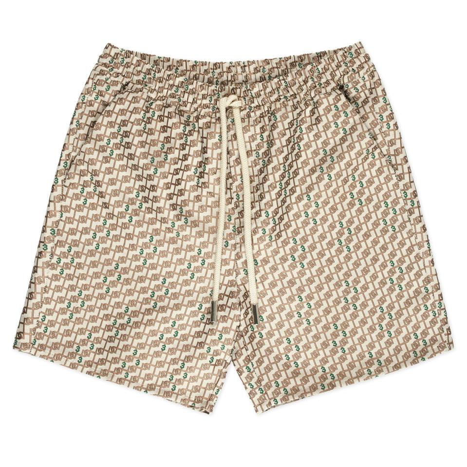 3.Paradis: Beige Monogram Shorts
