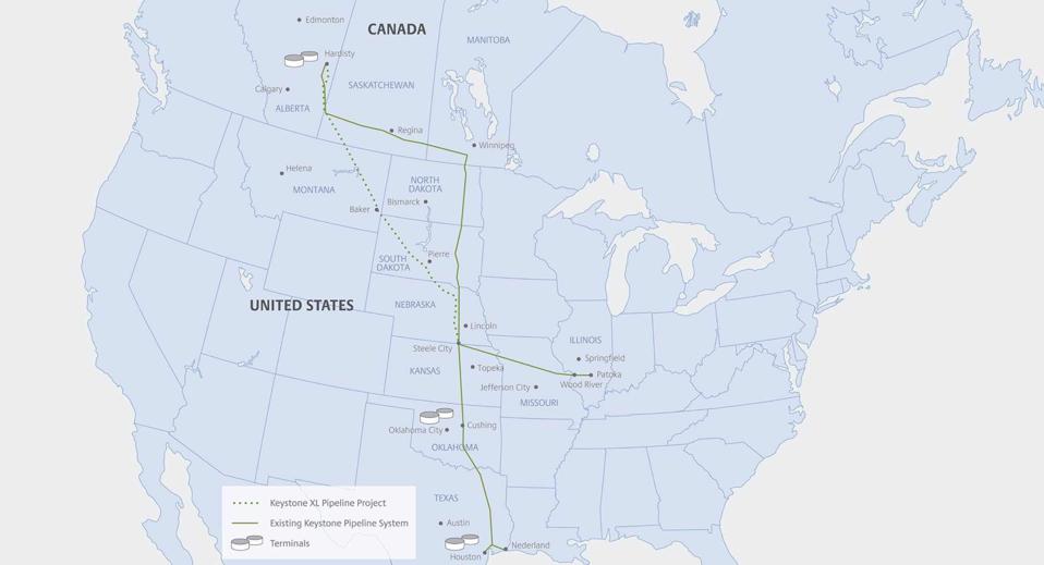 Keystone XL Pipeline Map