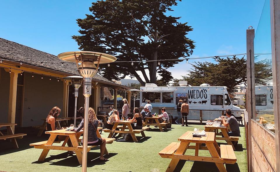 The back patio of Dust Bowl Brewing Co. Monterey, CA.