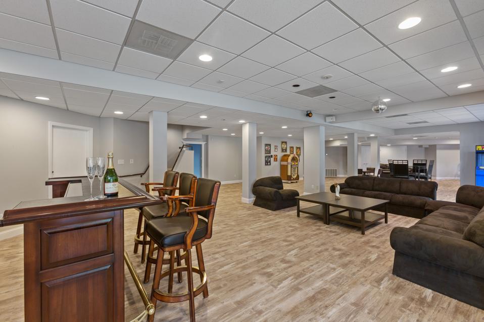 Basement with wet bar