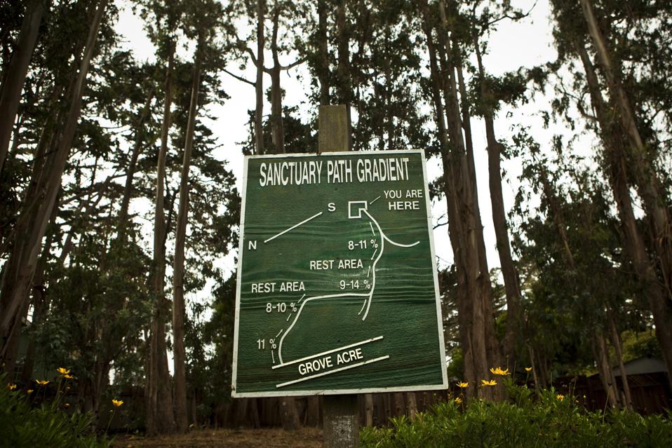 A map in the Monarch Grove Sanctuary in Pacific Grove, Ca.