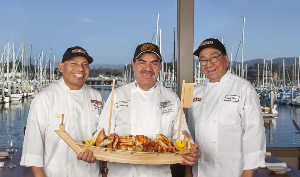 Chef Timo, Executive Chef Juan and Chef Rene with the “Boat Load of Land and Sea for Two”