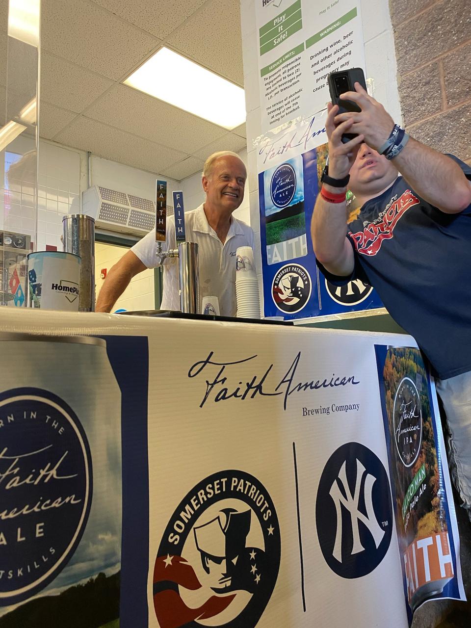 Kelsey Grammer met fans and promoted his pair of beers at TD Bank Ballpark.