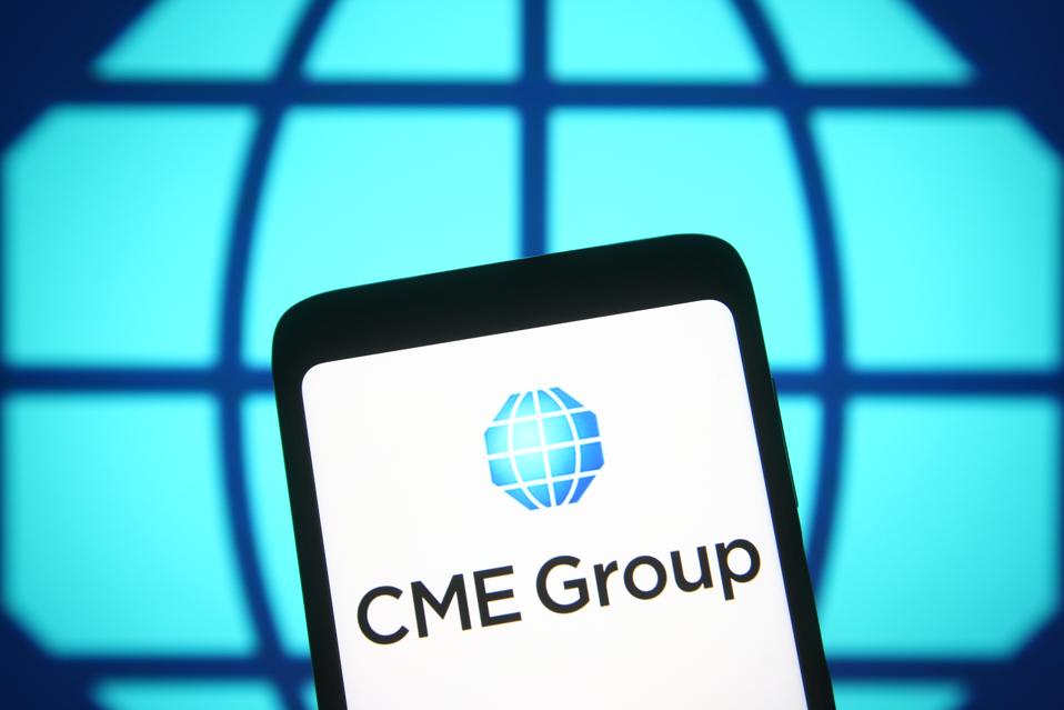 In this photo illustration the CME Group (Chicago Mercantile...