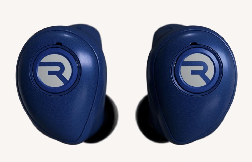 wireless earphones in blue