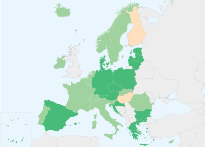 Digital Covid Certificate E.U. map Digital Covid Certificate E.U. map