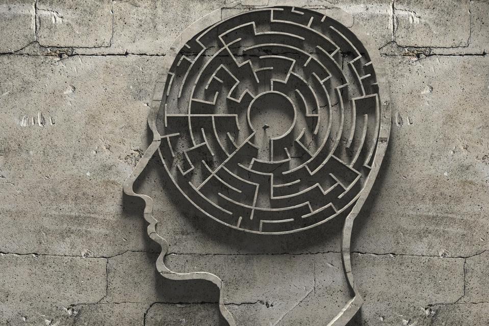 Paranoia schizophrenia psychopath and mental health disorders labyrinth abstract
