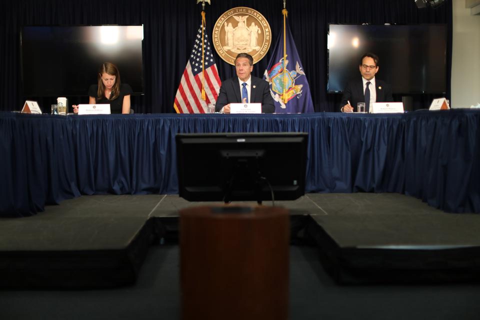 New York Governor Cuomo Holds Coronavirus Briefing In Manhattan