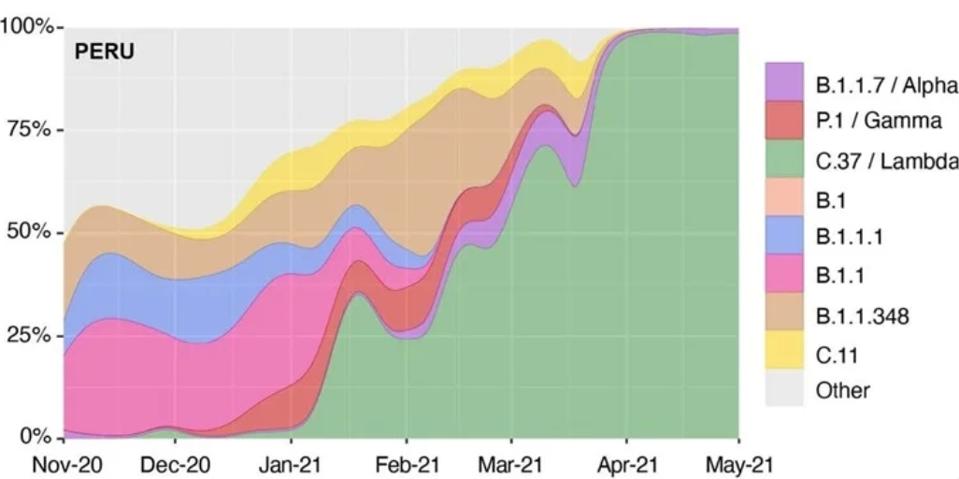 Rise of Lambda variant in Peru