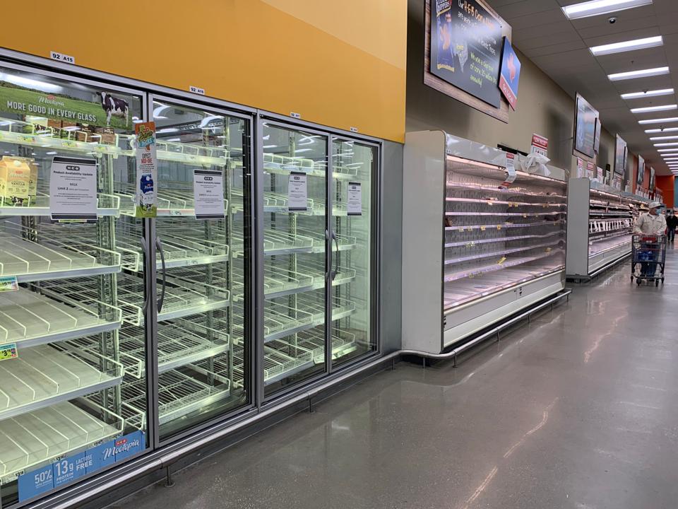 Empty shelves in Texas during Uri.