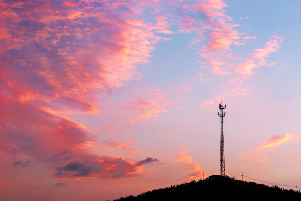 signal tower on the top of hill