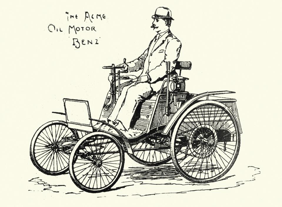 Victorian horseless carriage Acme Oil Motor Benz Car