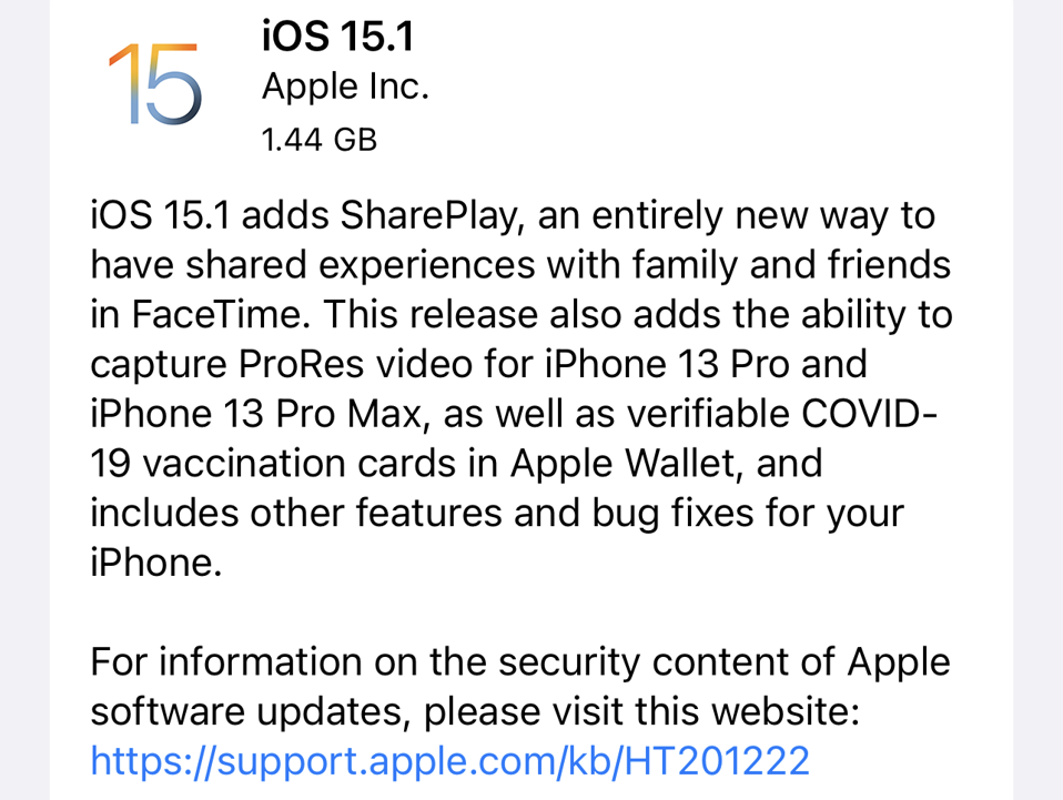 Apple iOS 15.1: Update Released With Brilliant New iPhone Features