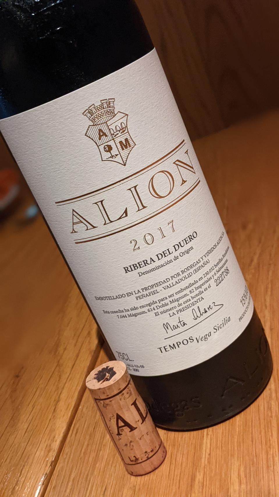 2017 Alión , Ribera del Duero, Spain