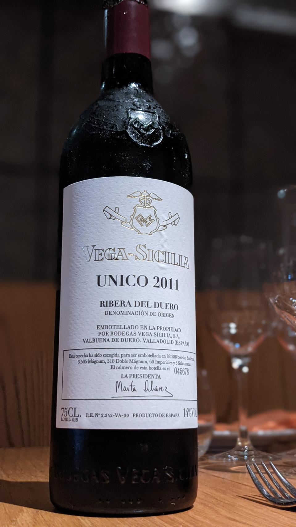 2011 Unico, Ribera del Duero, Spain