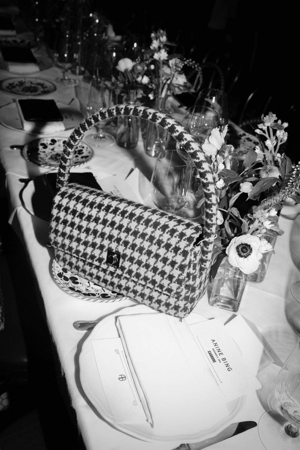 トートバッグ Anine Bing Nico Hobo Bag - Cotton - Black/White ANINE BING Nico Bag - Houndstooth