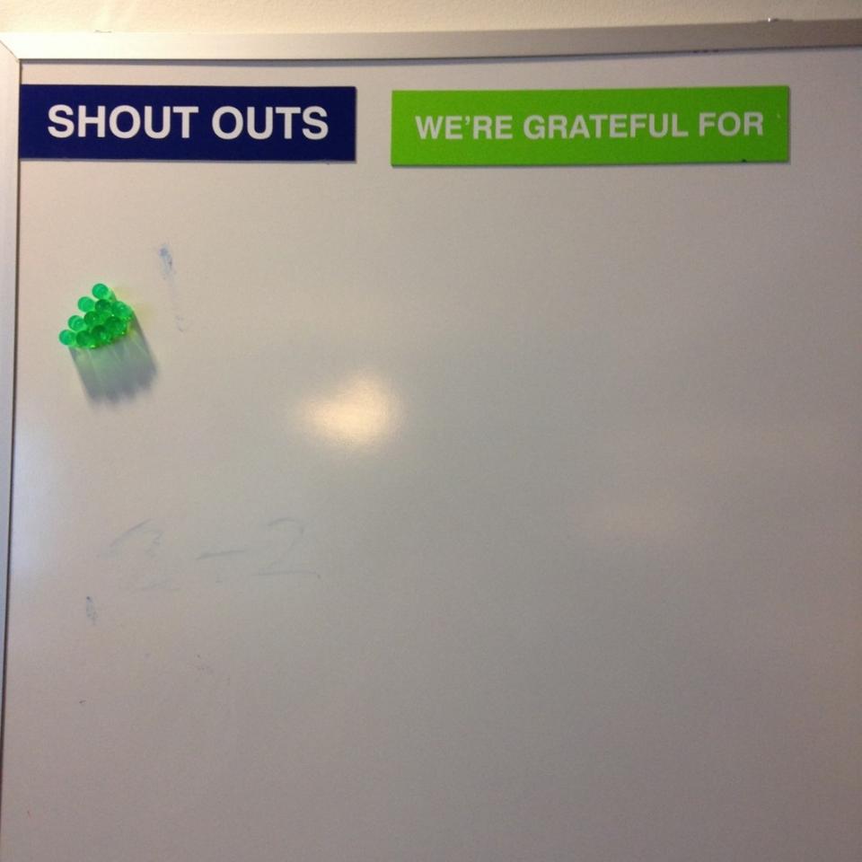 Shouts and We're Grateful For List for Employees to be given recognition