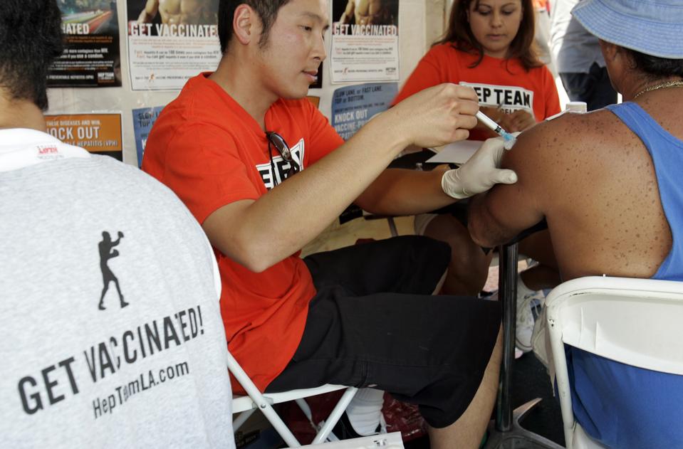 Vaccinations to help prevent Hepatitis A and B, where given by HEP Team to those interested, free o