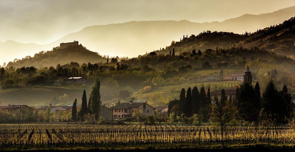 sunset over the hills of Asolo