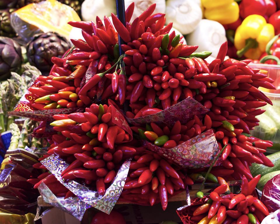 Traditional calabrian chillies from Soverato, Italy