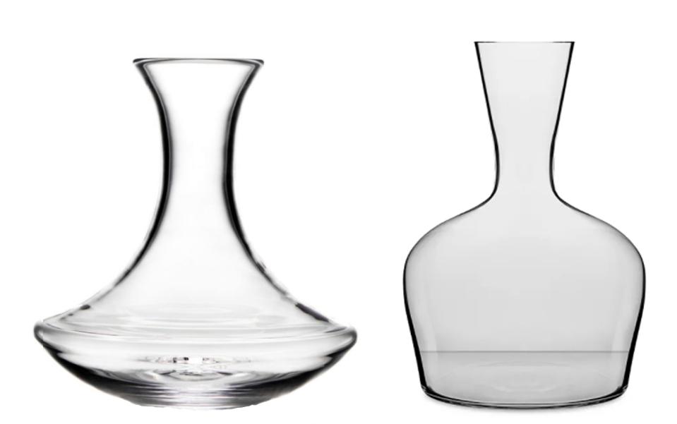 Simon Pearce and Richard Brendon handblown decatetrs for wine