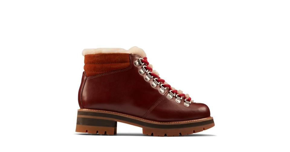 red leather winter boots