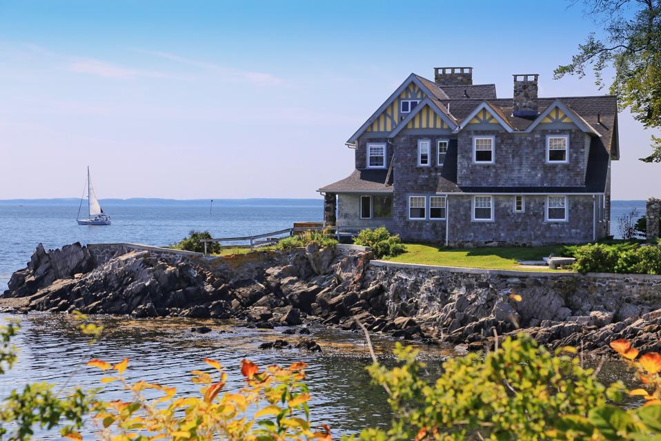 Luxury Waterfront House, Kennebunkport, Maine, New England, USA.