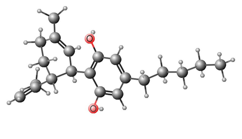Chemical structure of cannabidiol (CBD).