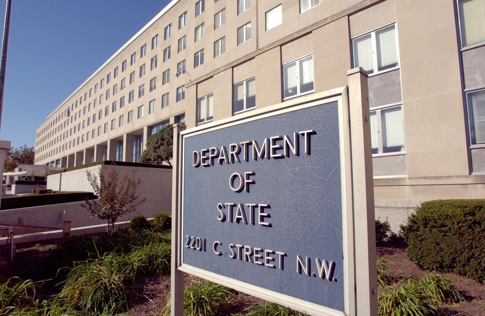 The entrance of the main offices of the
