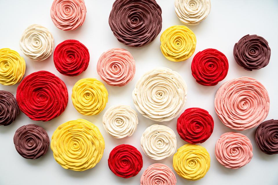 pink, red, white rose cakes