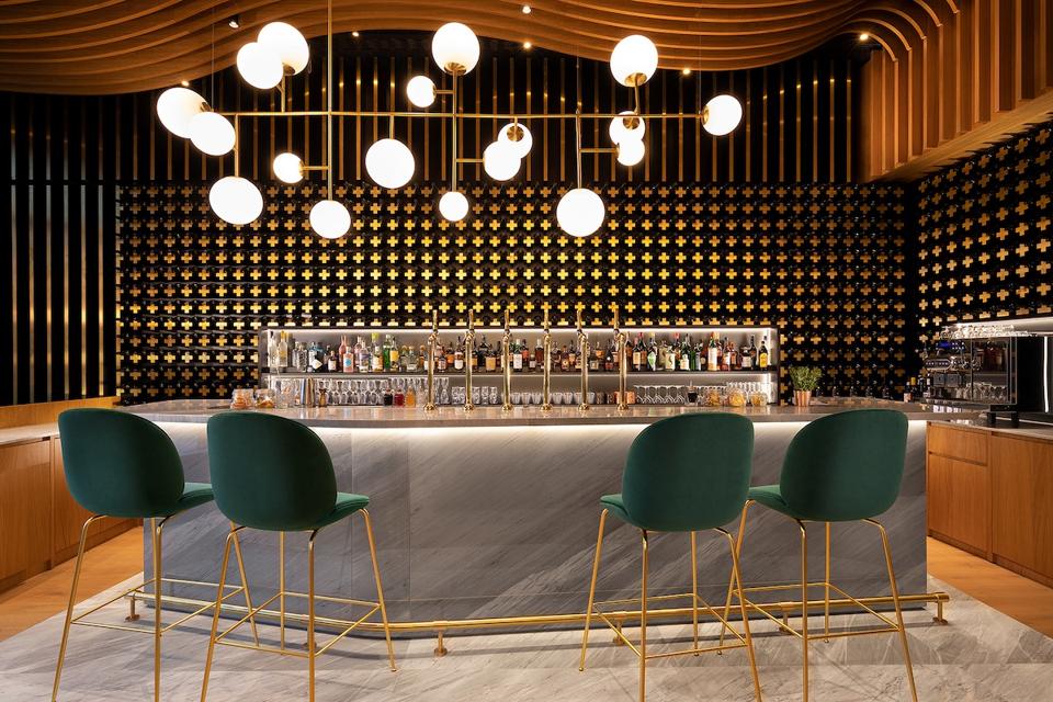Bar with stools
